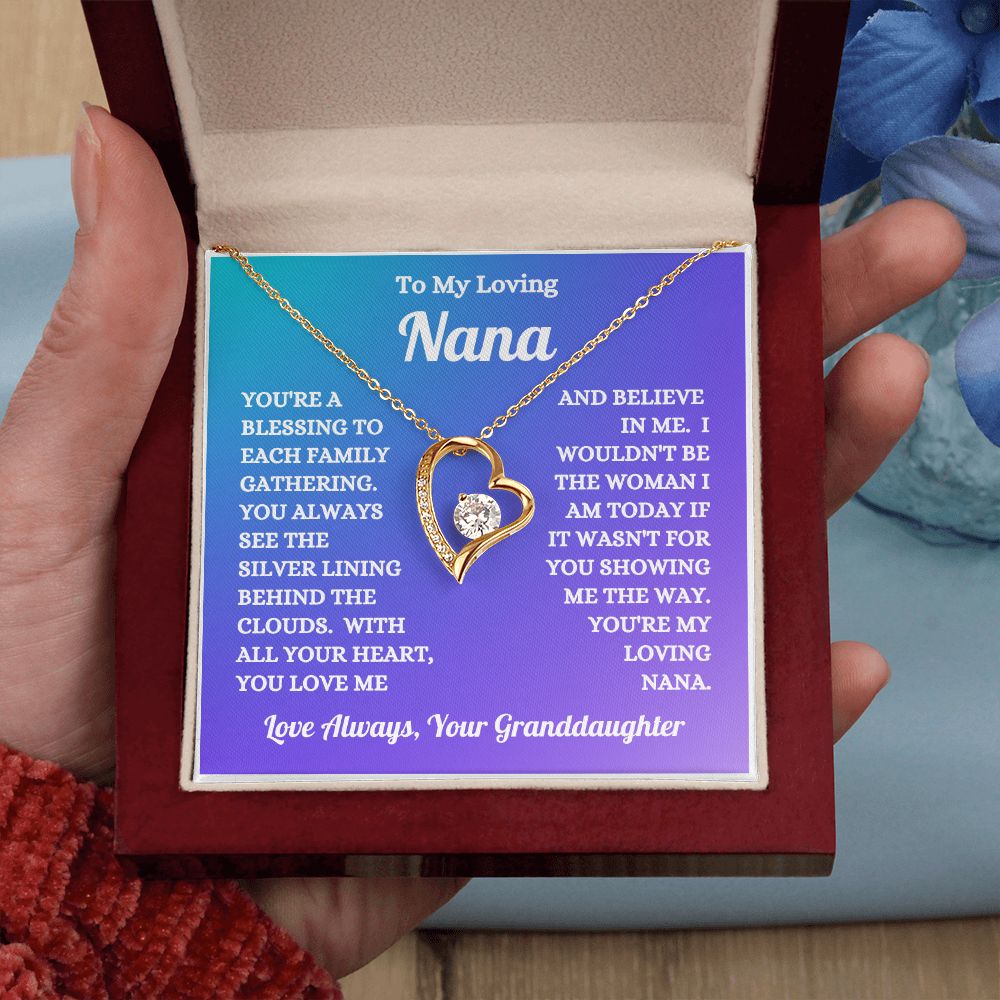 Granddaughter - To My Loving Nana - You Love Me And Believe In Me - Forever Love Necklace - Nana Gift - Birthday Gift - Christmas Gift - Special Occasion Gift