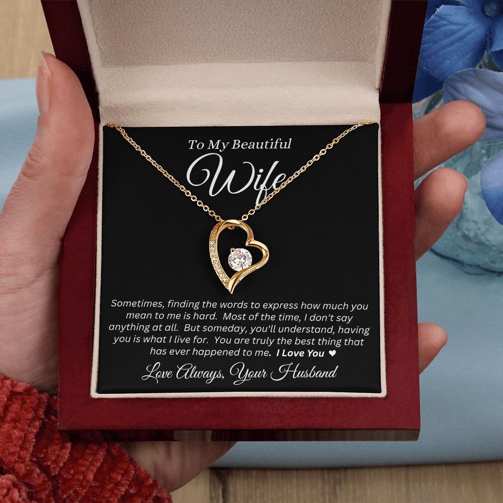 Husband - To My Beautiful Wife - I Love You - Forever Love Necklace