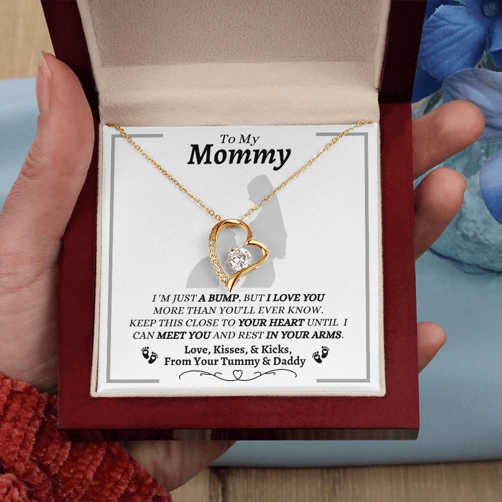 From Your Tummy & Daddy - To My Mommy - I Love You - Forever Love Necklace - Baby's Daddy Gift for Mommy - New Mom Gift - Keepsake Gift