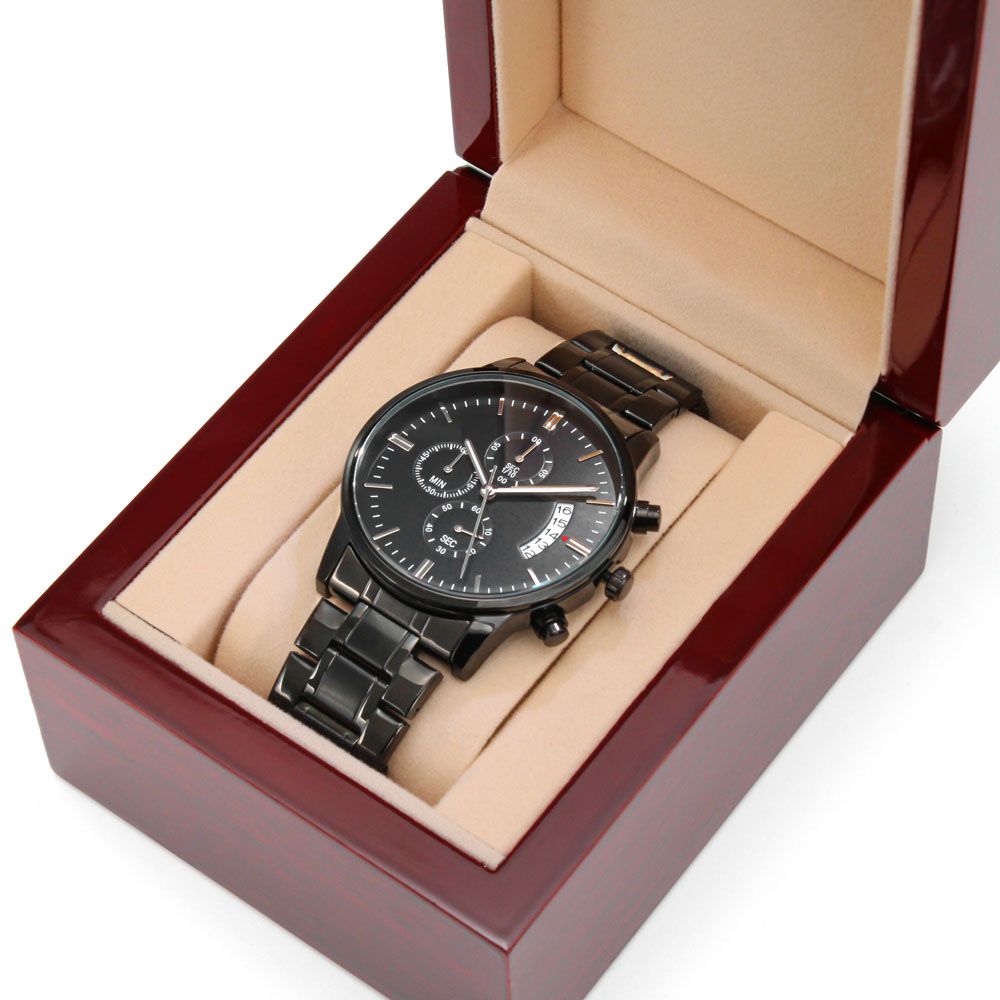 Buyer Customizable Engraved Black Chronograph Watch - Gift for Him - Birthday Gift - Graduation Gift - Christmas Gift