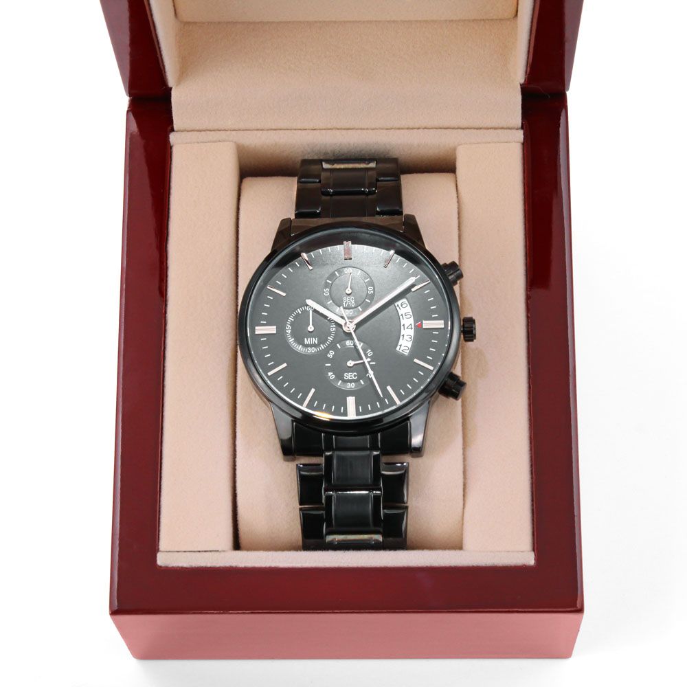 Buyer Customizable Engraved Black Chronograph Watch - Gift for Him - Birthday Gift - Graduation Gift - Christmas Gift