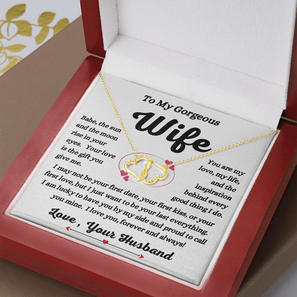 Husband - To My Gorgeous Wife - Your Love Is A Gift - Everlasting Love Necklace -Gift to Wife from Husband - Anniversary Gift - Birthday Gift - Mother's Day Gift - Special Occasion Gift - Holiday  Gift
