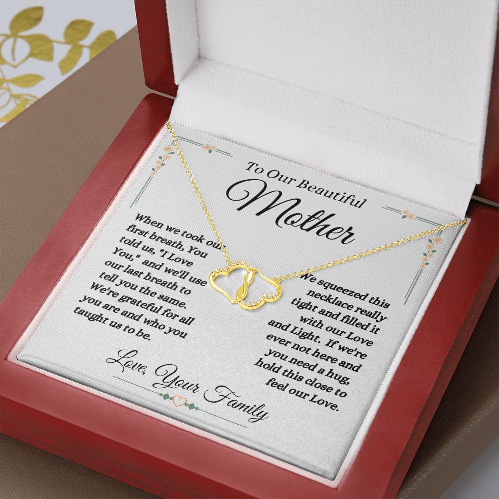 To Our Beautiful Mother - Our Love And Light - Everlasting Love Necklace - Mom Gift from Family - Anniversary Gift - Birthday Gift - Mother's Day Gift - Special Occasion Gift - Holiday Gift