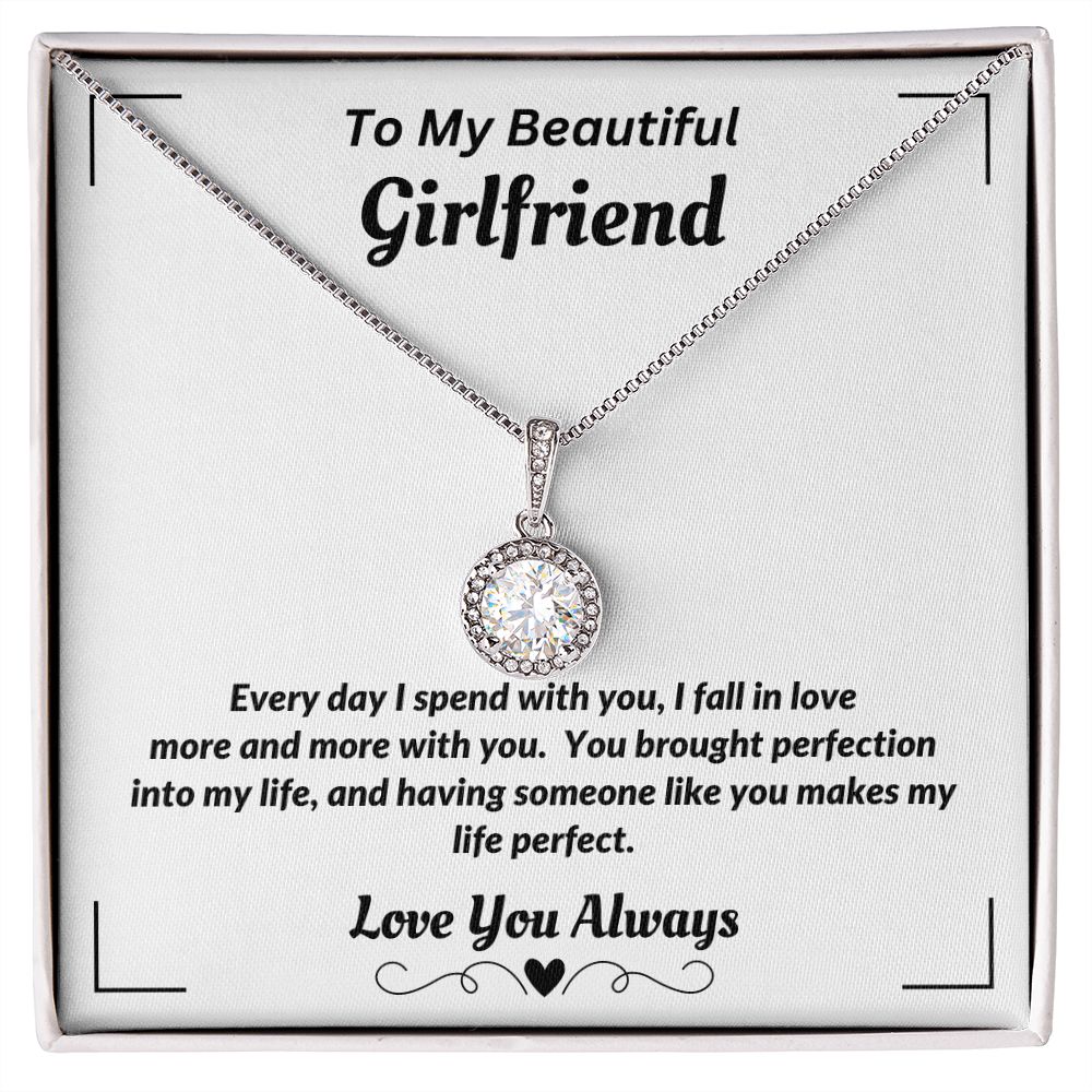 To My Beautiful Girlfriend - I Fall In Love More - Eternal Hope Necklace
