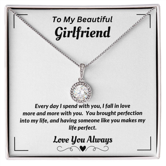 To My Beautiful Girlfriend - I Fall In Love More - Eternal Hope Necklace