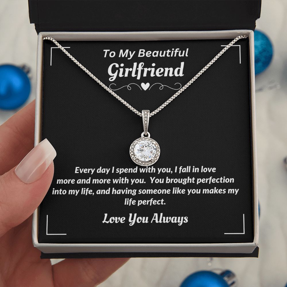 To My Beautiful Girlfriend - I Fall In Love More - Eternal Hope Necklace