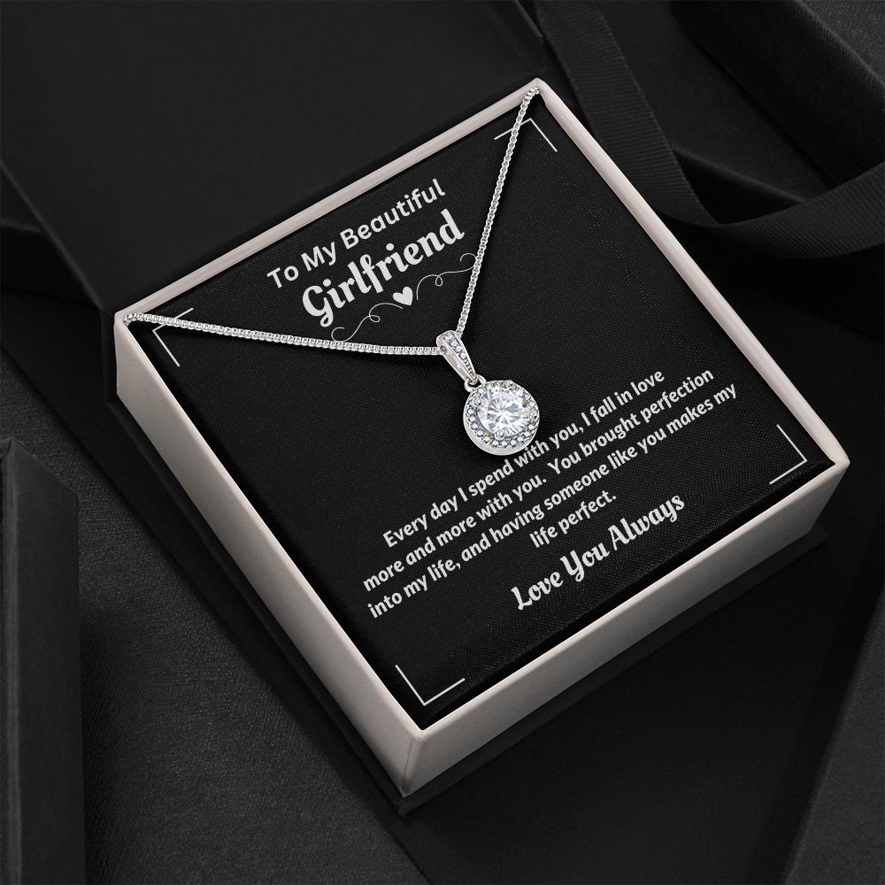 To My Beautiful Girlfriend - I Fall In Love More - Eternal Hope Necklace