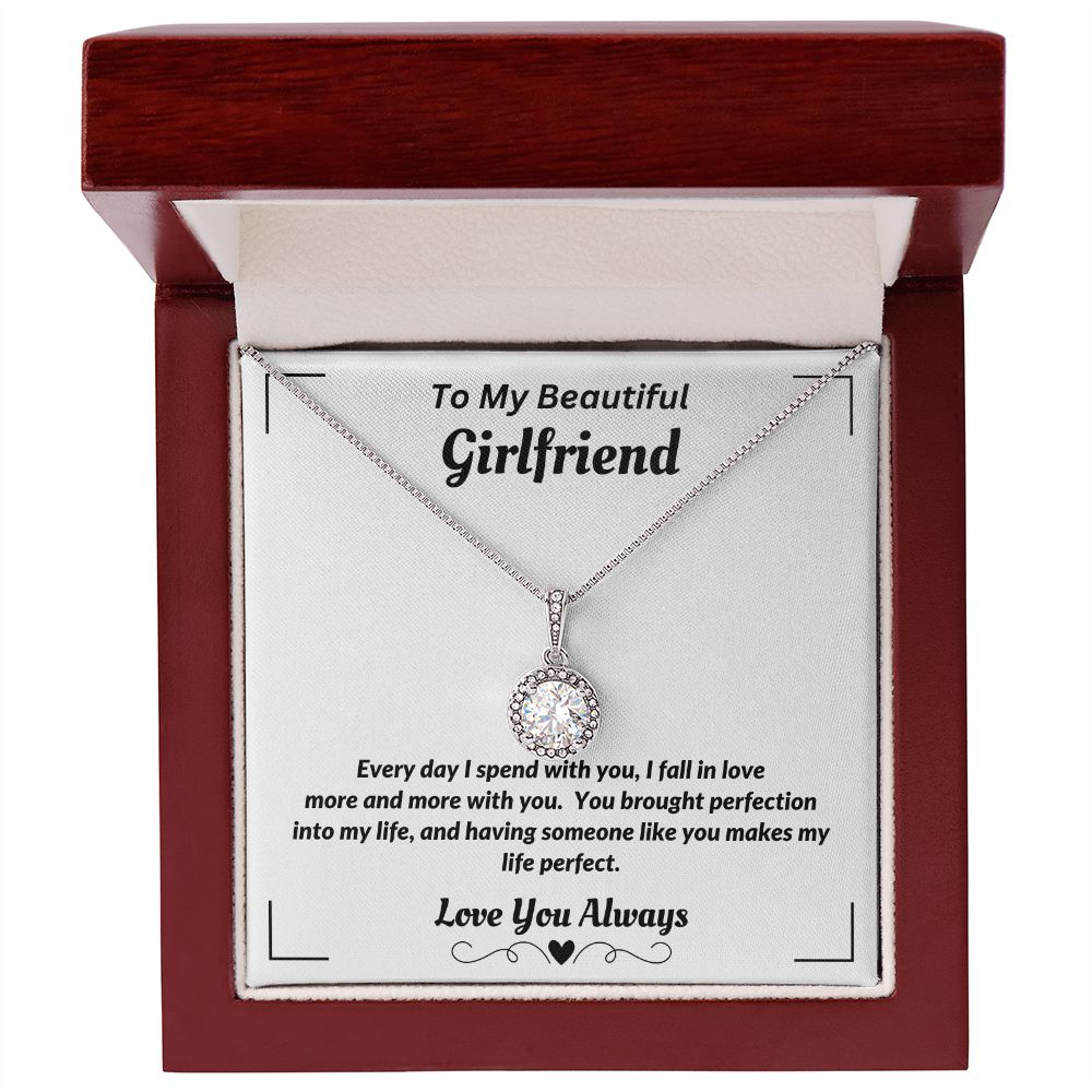 To My Beautiful Girlfriend - I Fall In Love More - Eternal Hope Necklace