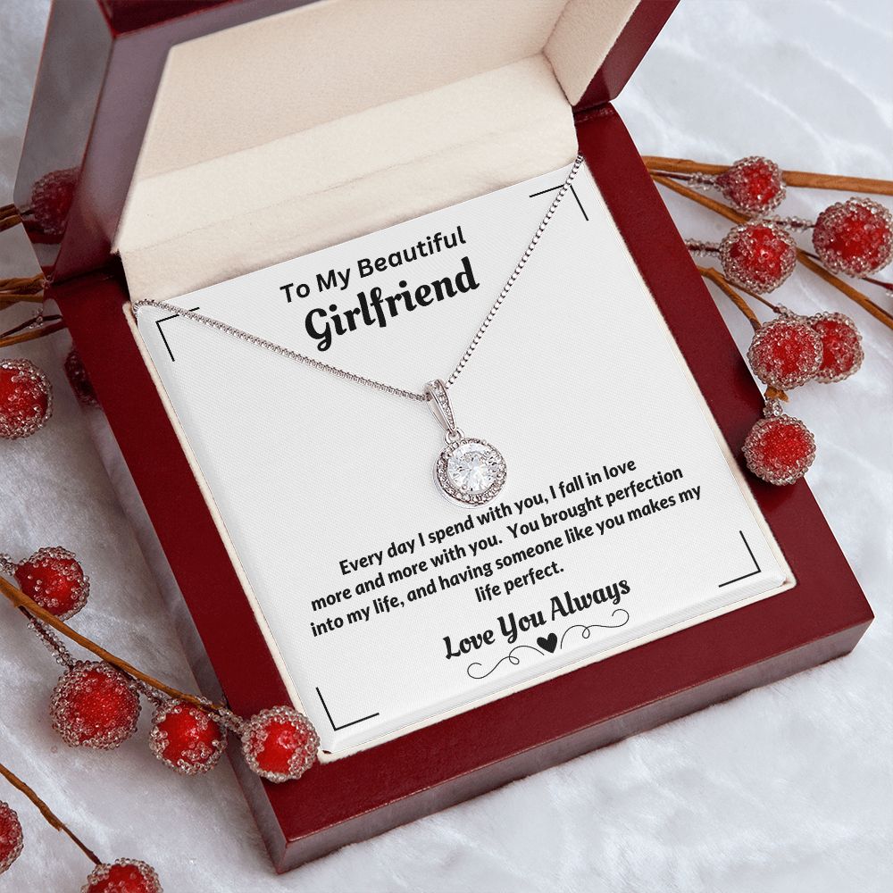 To My Beautiful Girlfriend - I Fall In Love More - Eternal Hope Necklace