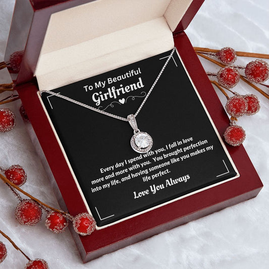 To My Beautiful Girlfriend - I Fall In Love More - Eternal Hope Necklace