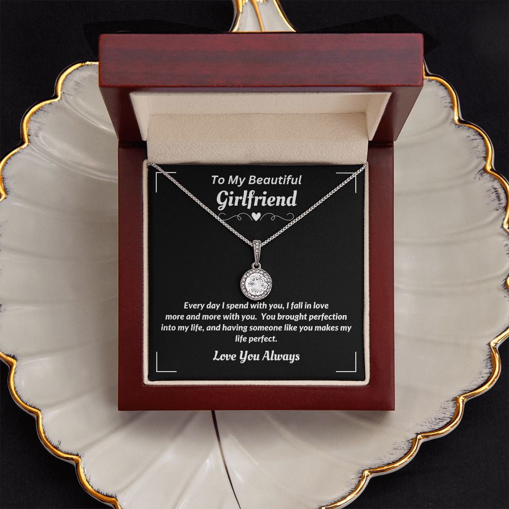 To My Beautiful Girlfriend - I Fall In Love More - Eternal Hope Necklace