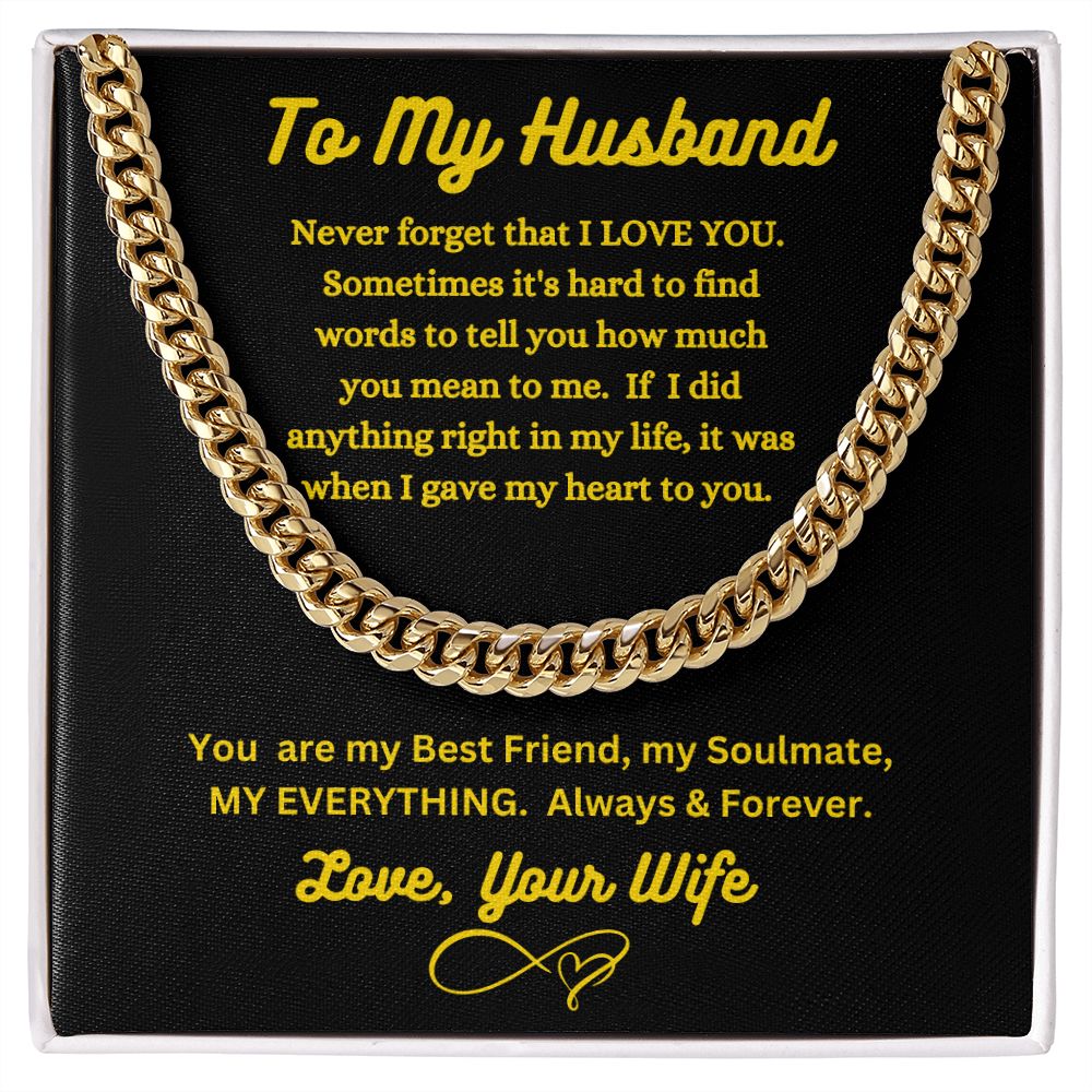 Wife - To My Husband - My Everything - Cuban Link Chain