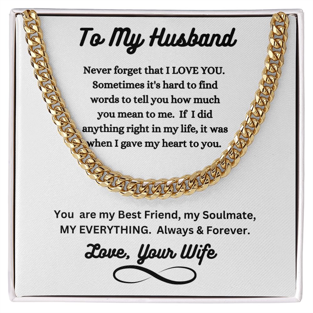 Wife - To My Husband - My Everything - Cuban Link Chain