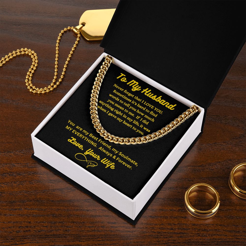 Wife - To My Husband - My Everything - Cuban Link Chain