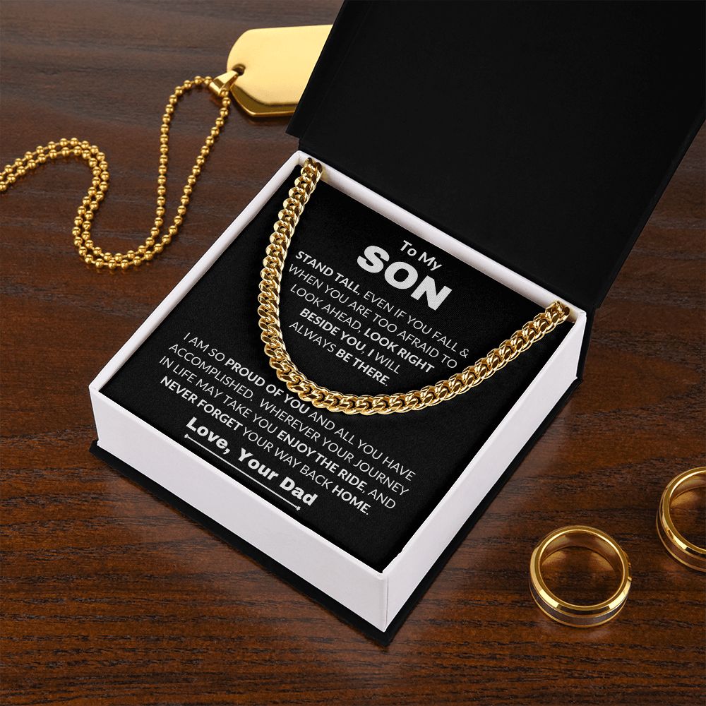 Dad - To My Son - Proud Of You - Cuban Link Chain - Son Gift - Grad Gift - Birthday Gift - Holiday Gift