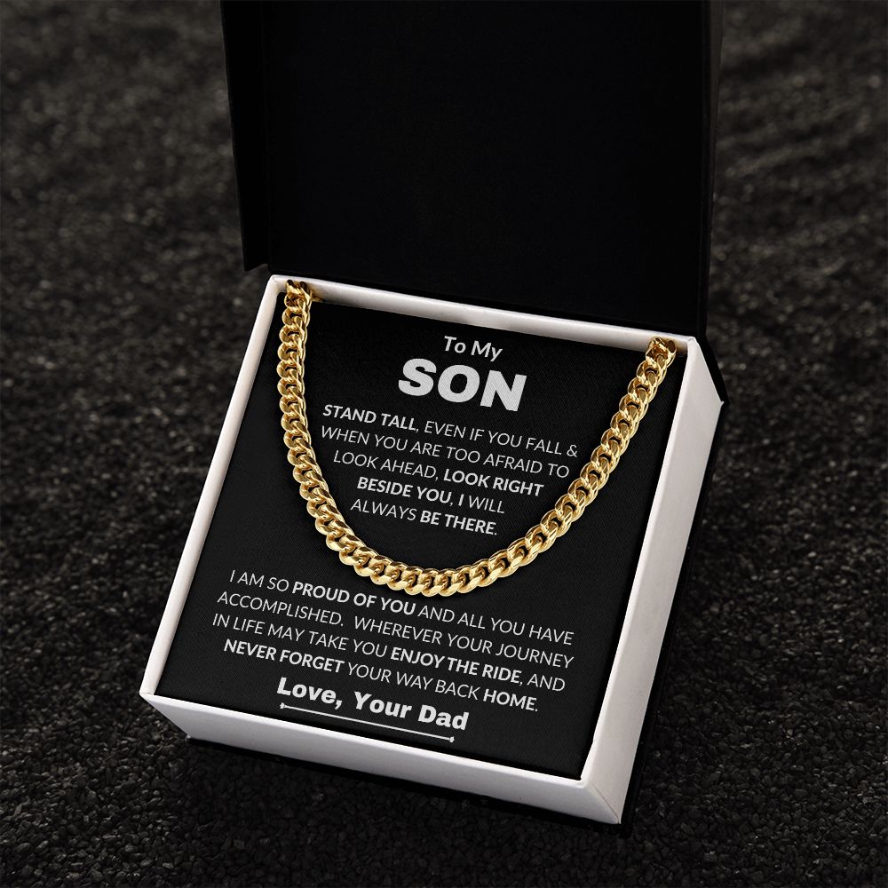 Dad - To My Son - Proud Of You - Cuban Link Chain - Son Gift - Grad Gift - Birthday Gift - Holiday Gift