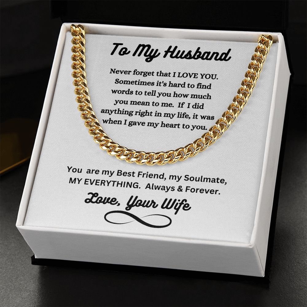 Wife - To My Husband - My Everything - Cuban Link Chain
