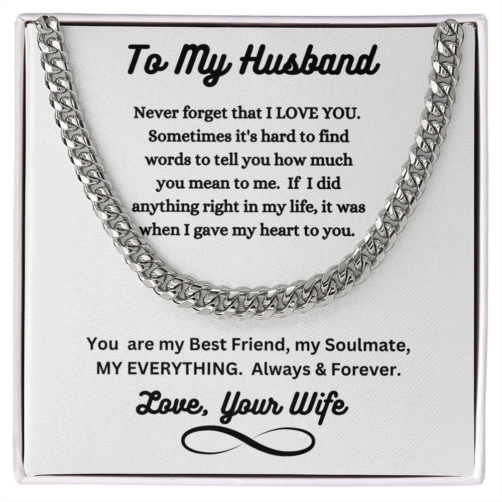 Wife - To My Husband - My Everything - Cuban Link Chain