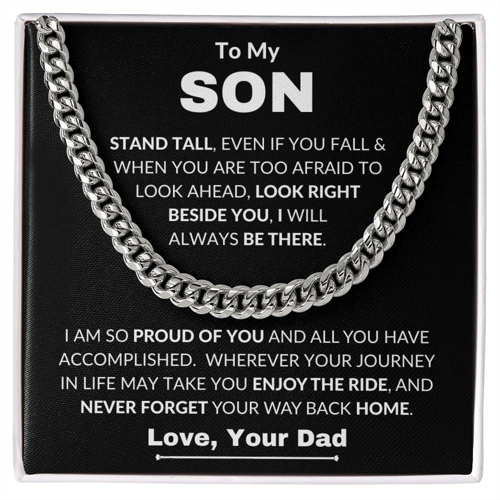 Dad - To My Son - Proud Of You - Cuban Link Chain - Son Gift - Grad Gift - Birthday Gift - Holiday Gift