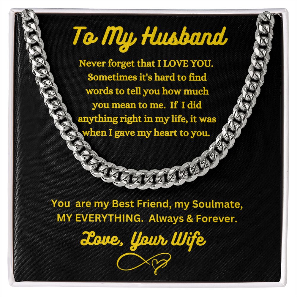 Wife - To My Husband - My Everything - Cuban Link Chain