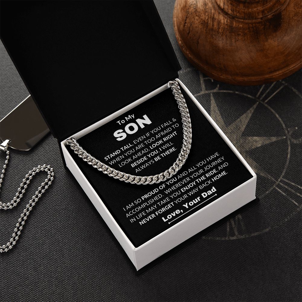 Dad - To My Son - Proud Of You - Cuban Link Chain - Son Gift - Grad Gift - Birthday Gift - Holiday Gift