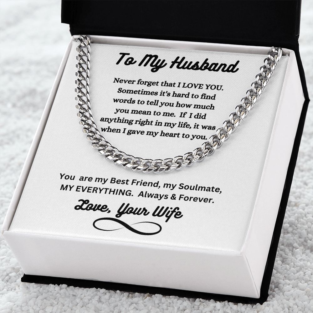 Wife - To My Husband - My Everything - Cuban Link Chain