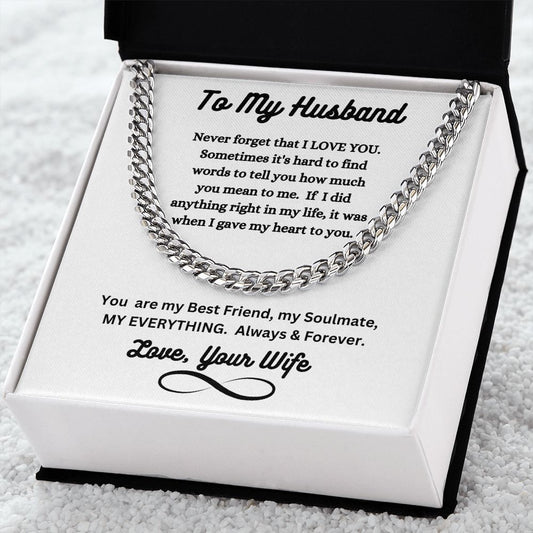 Wife - To My Husband - My Everything - Cuban Link Chain