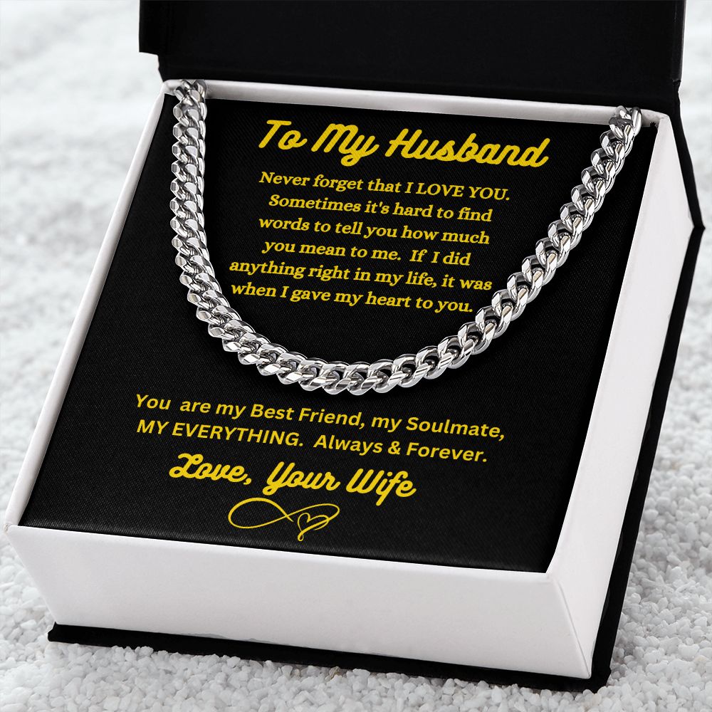 Wife - To My Husband - My Everything - Cuban Link Chain