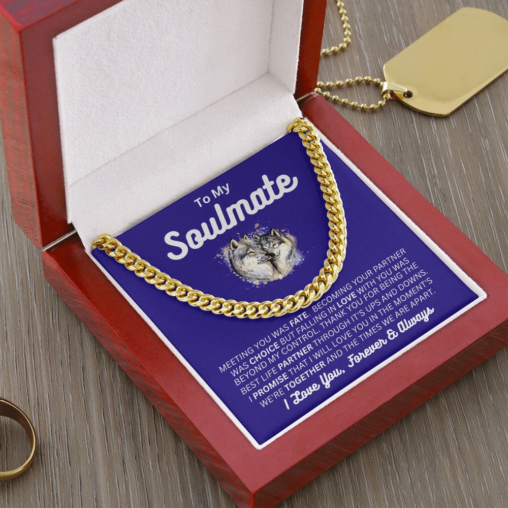 For Him - To My Soulmate - My Choice - Cuban Link Chain - Soulmate/Husband Gift - Birthday Gift - Holiday Gift