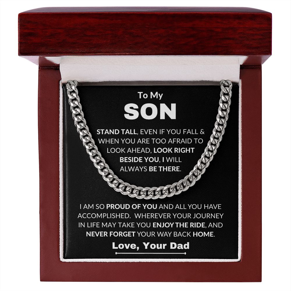 Dad - To My Son - Proud Of You - Cuban Link Chain - Son Gift - Grad Gift - Birthday Gift - Holiday Gift