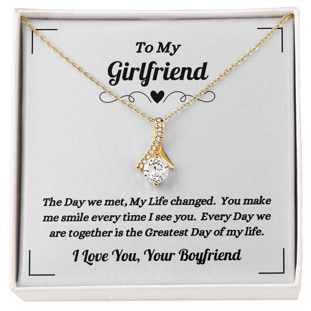 Boyfriend - To My Girlfriend - The Day We Met - Alluring Beauty Necklace - Gift for Girlfriend - Birthday Gift - Christmas Gift