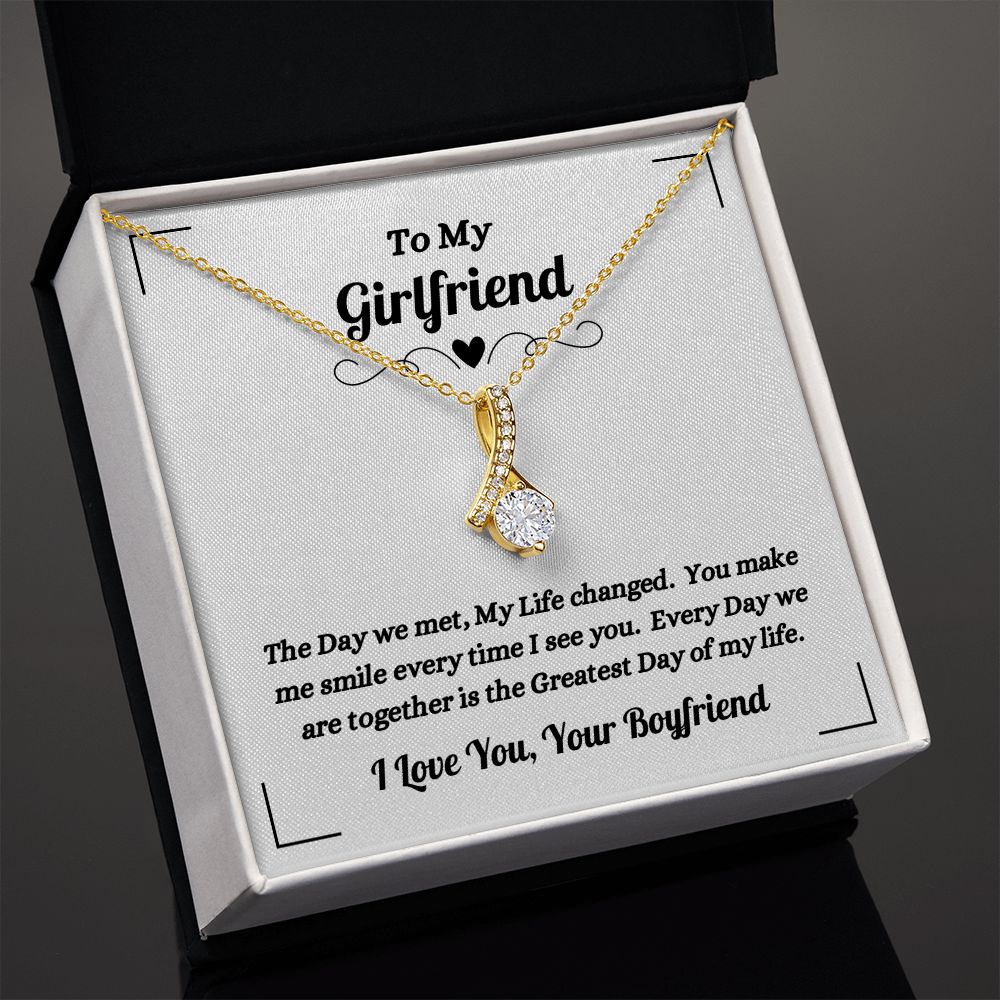 Boyfriend - To My Girlfriend - The Day We Met - Alluring Beauty Necklace - Gift for Girlfriend - Birthday Gift - Christmas Gift