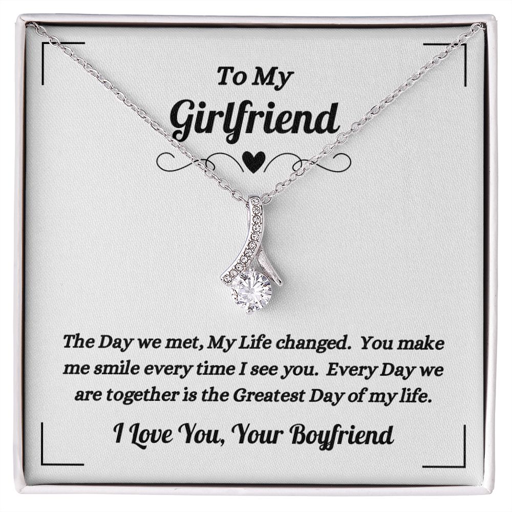 Boyfriend - To My Girlfriend - The Day We Met - Alluring Beauty Necklace - Gift for Girlfriend - Birthday Gift - Christmas Gift