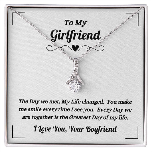 Boyfriend - To My Girlfriend - The Day We Met - Alluring Beauty Necklace - Gift for Girlfriend - Birthday Gift - Christmas Gift