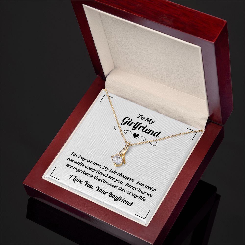 Boyfriend - To My Girlfriend - The Day We Met - Alluring Beauty Necklace - Gift for Girlfriend - Birthday Gift - Christmas Gift