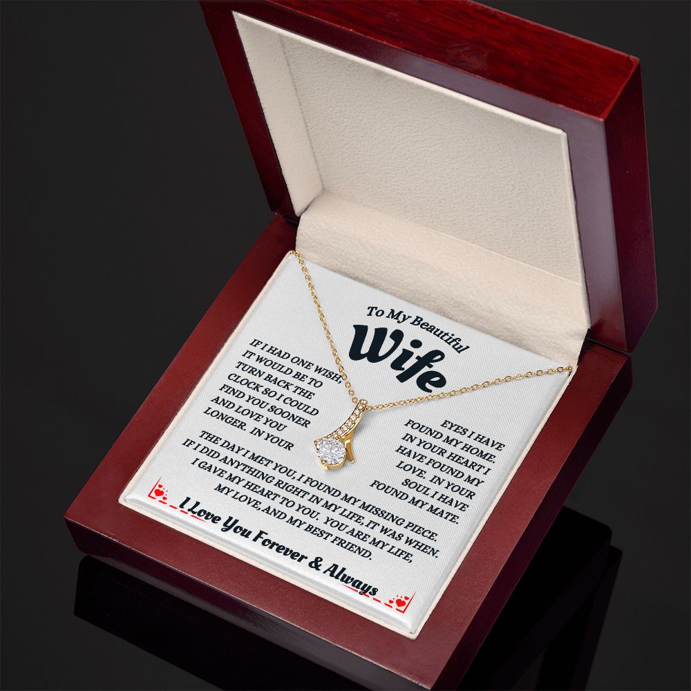To My Beautiful Wife - I Found My Missing Piece - Alluring Beauty Necklace