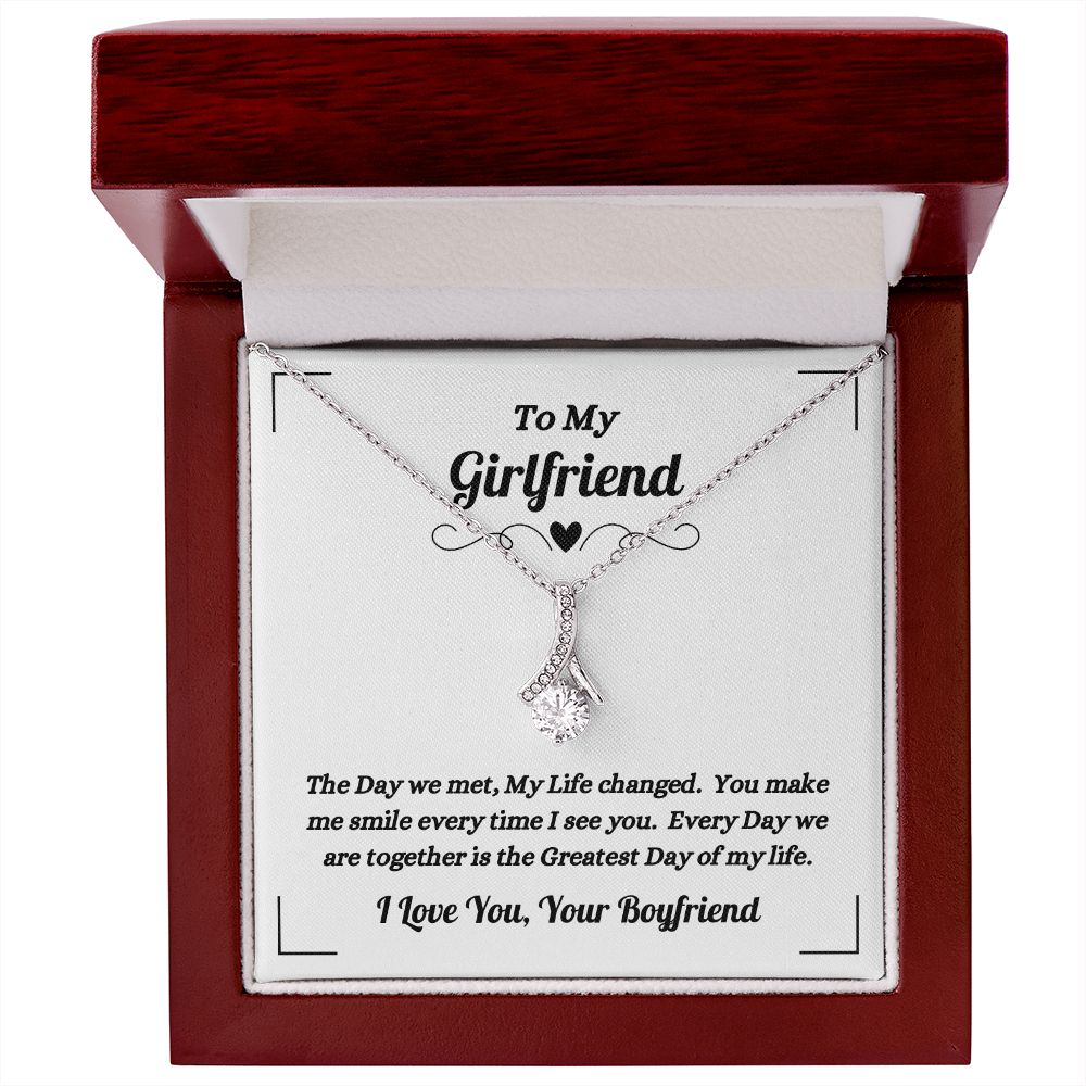 Boyfriend - To My Girlfriend - The Day We Met - Alluring Beauty Necklace - Gift for Girlfriend - Birthday Gift - Christmas Gift