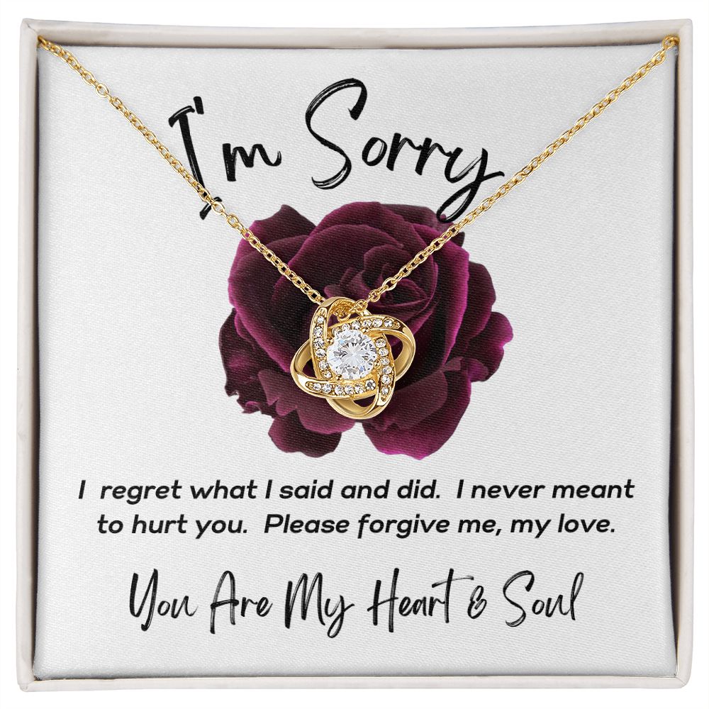 I'm Sorry - Please Forgive me - Love Knot Necklace