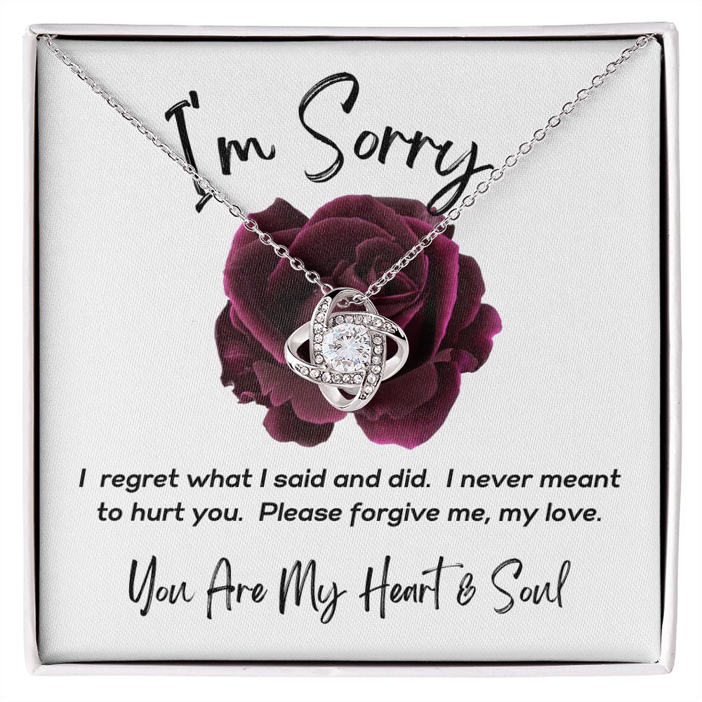 I'm Sorry - Please Forgive me - Love Knot Necklace