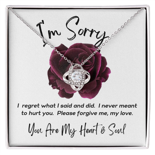 I'm Sorry - Please Forgive me - Love Knot Necklace
