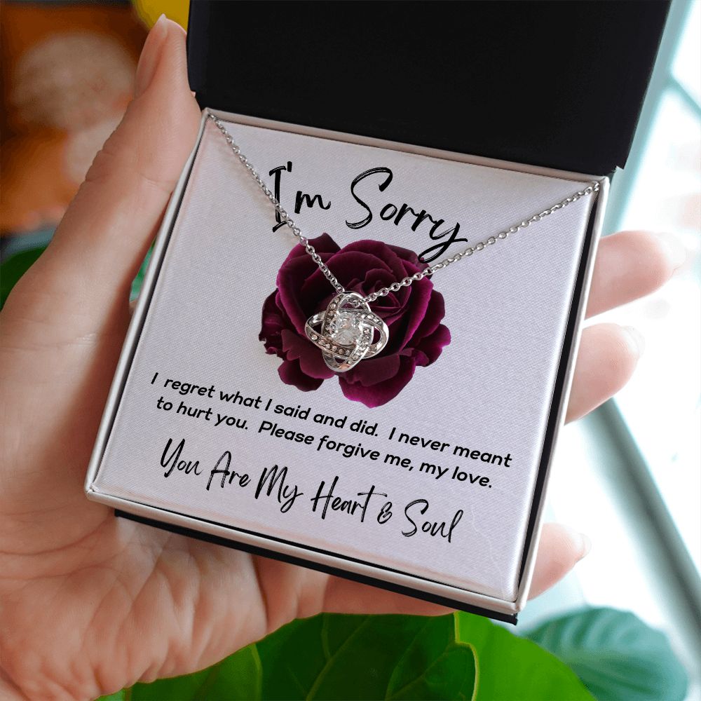 I'm Sorry - Please Forgive me - Love Knot Necklace