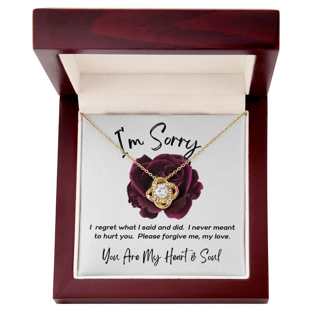 I'm Sorry - Please Forgive me - Love Knot Necklace