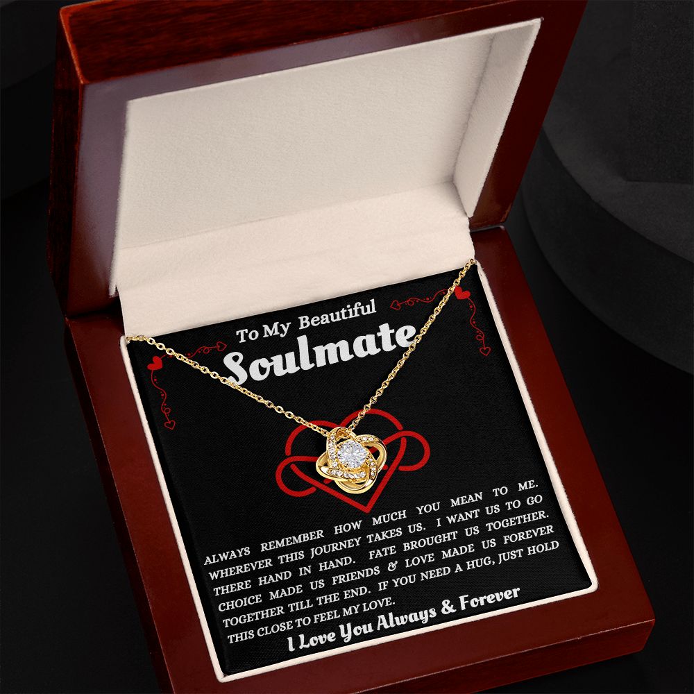 To My Beautiful Soulmate - Forever Together - Love Knot Necklace