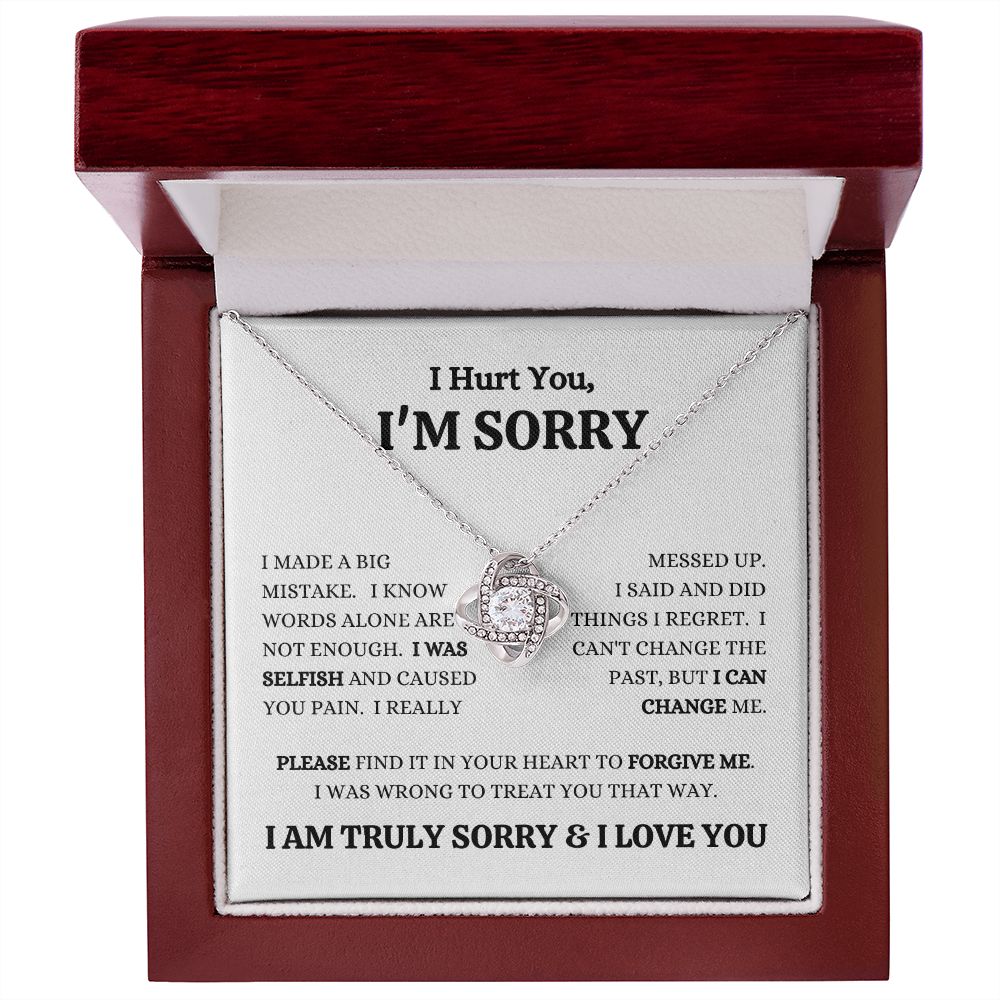 I'M SORRY - I Was Selfish - Love Knot Necklace