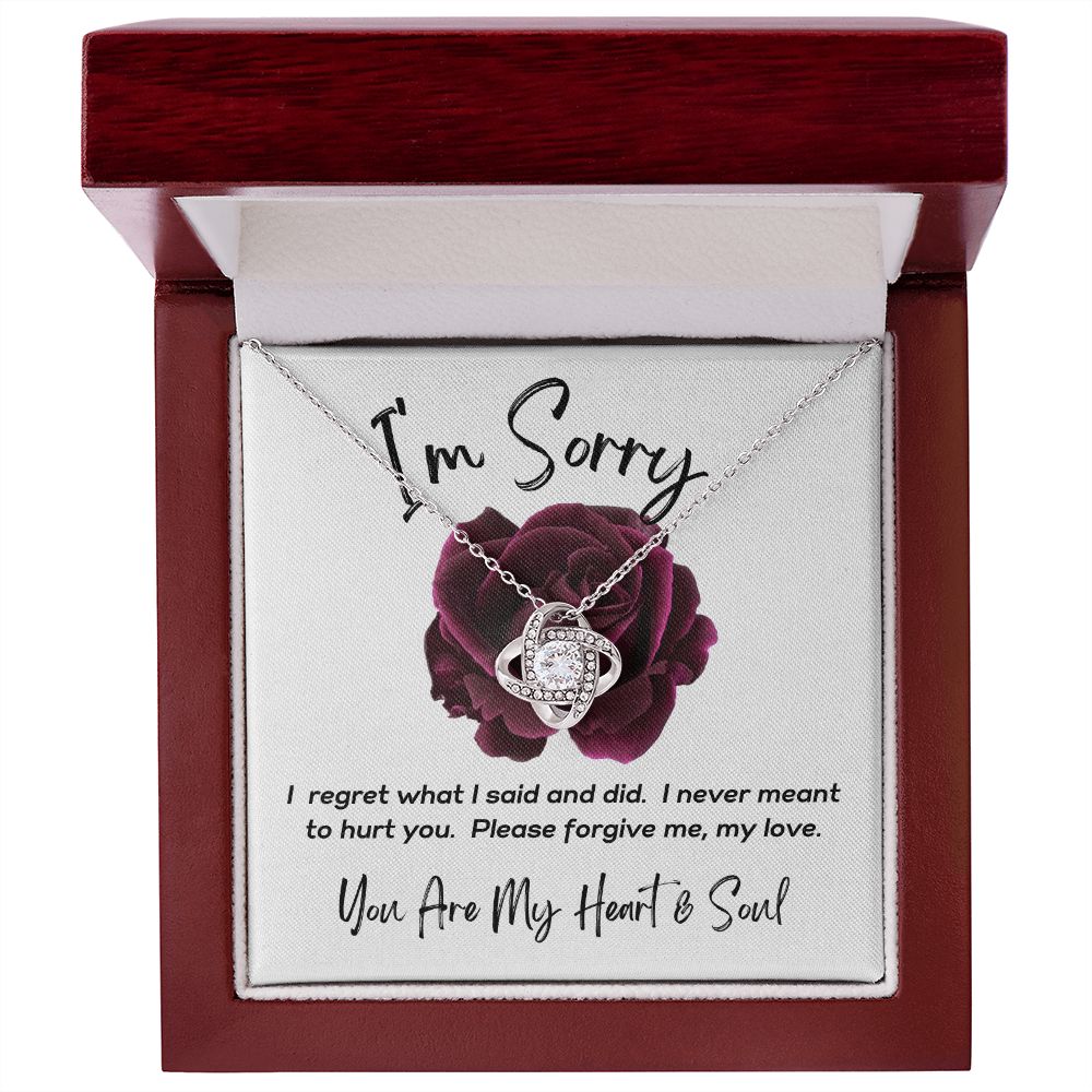 I'm Sorry - Please Forgive me - Love Knot Necklace