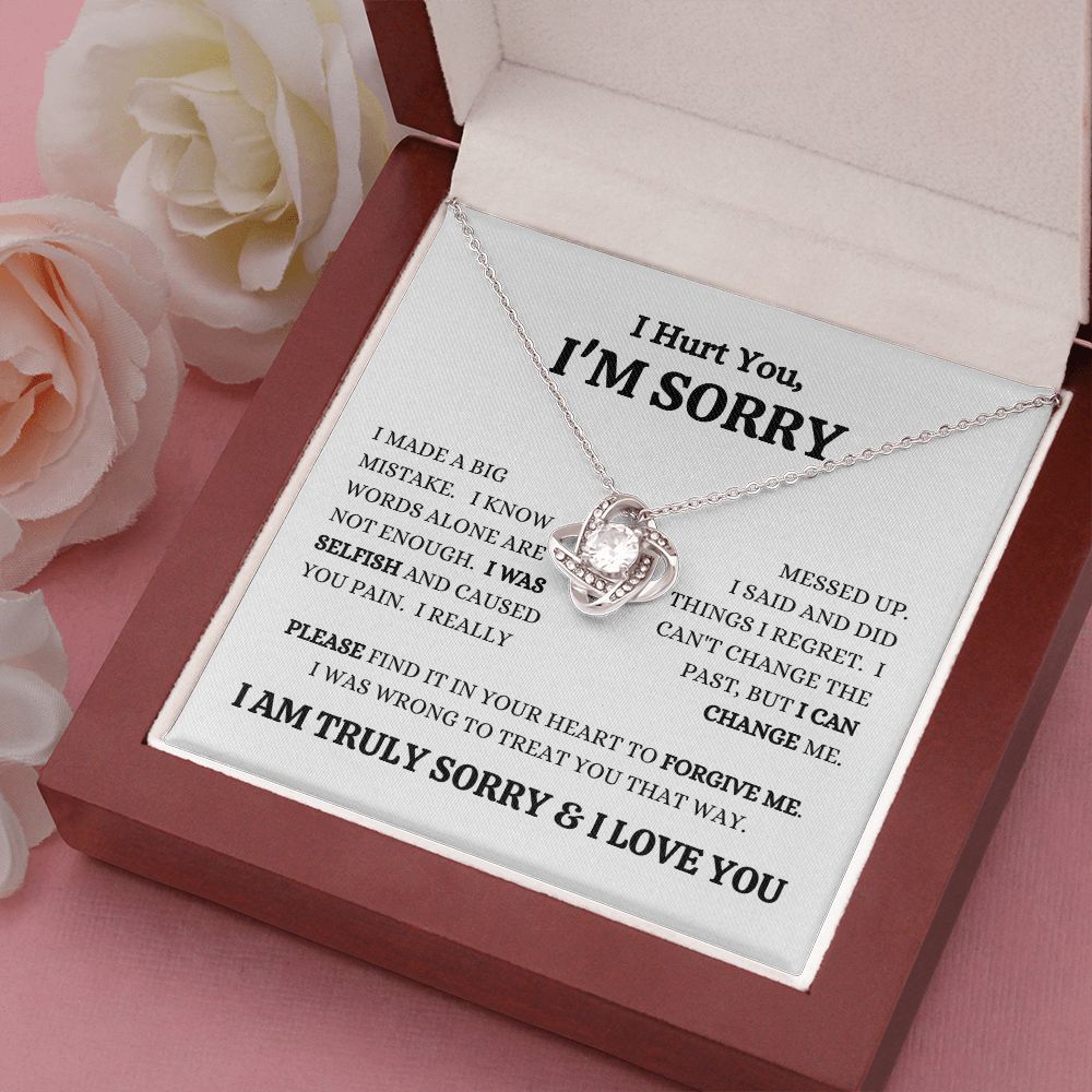 I'M SORRY - I Was Selfish - Love Knot Necklace