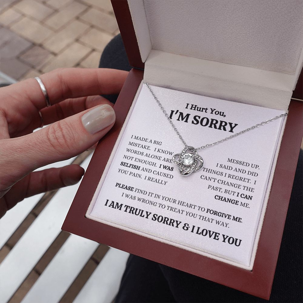 I'M SORRY - I Was Selfish - Love Knot Necklace
