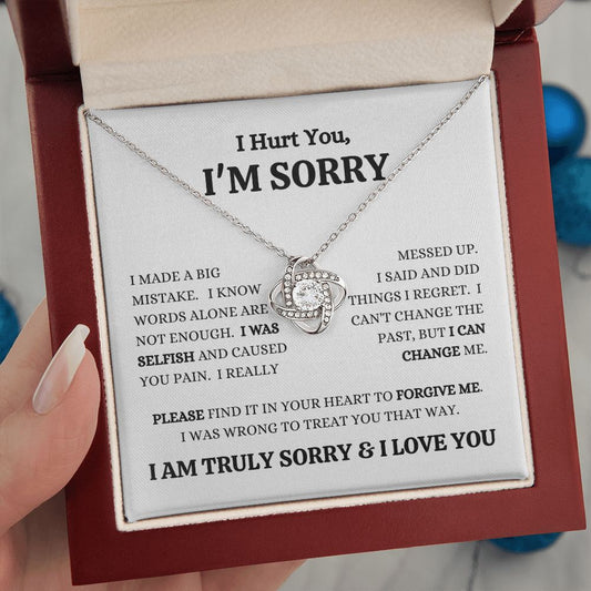 I'M SORRY - I Was Selfish - Love Knot Necklace