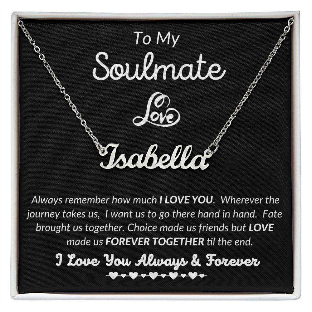 To My Soulmate - Forever Together - Custom Name Necklace (With MC) - Gift to Soulmate/Wife - Custom Name Jewelry - Birthday Gift - Valentine Gift - Anniversary Gift - Christmas Gift