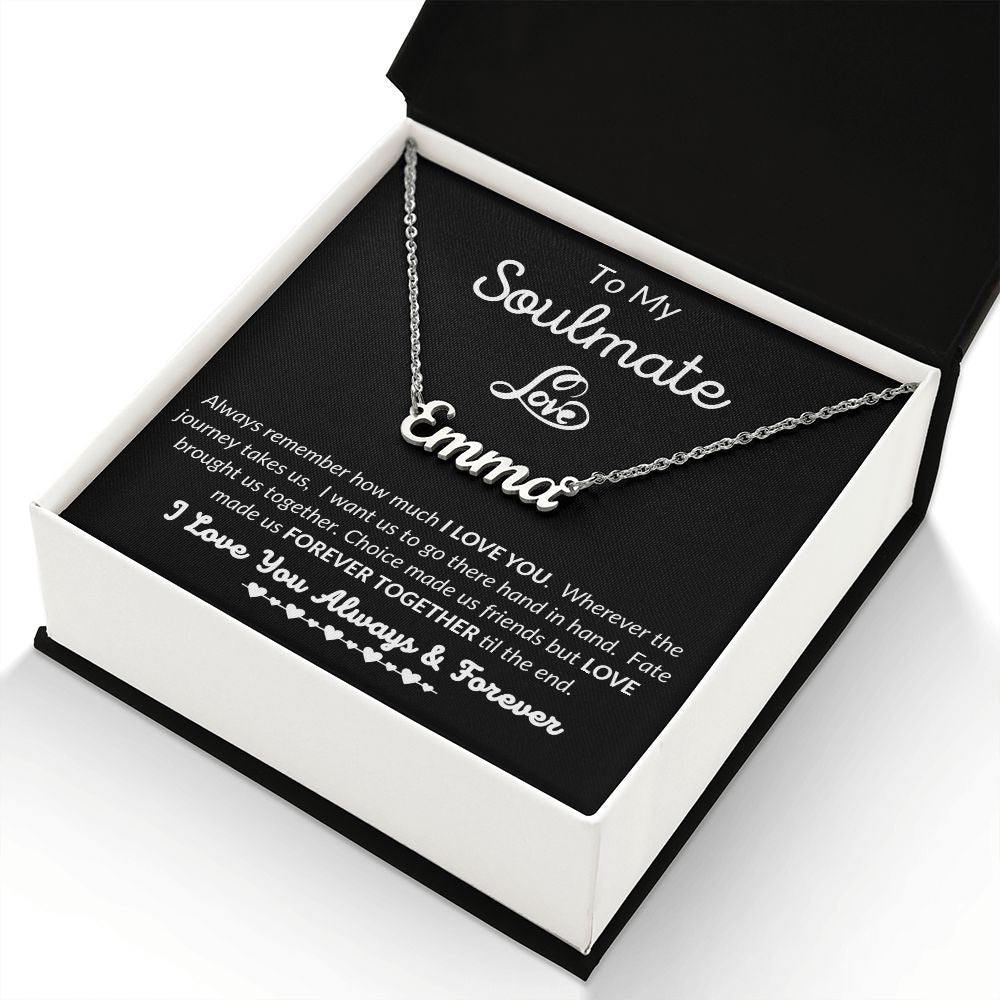 To My Soulmate - Forever Together - Custom Name Necklace (With MC) - Gift to Soulmate/Wife - Custom Name Jewelry - Birthday Gift - Valentine Gift - Anniversary Gift - Christmas Gift